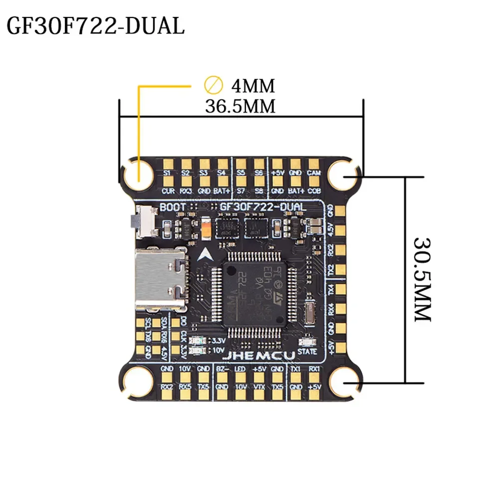 JHEMCU F7 F722 Flight Controll - đánh giá và giá Fpv Flight Controller F7 Stack 60A